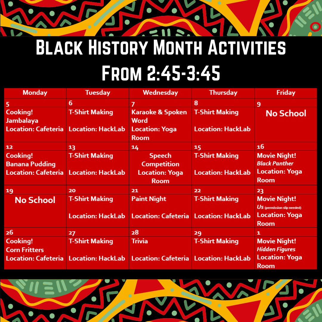 Black History Month Activities from 2:45 PM - 3:45 PM