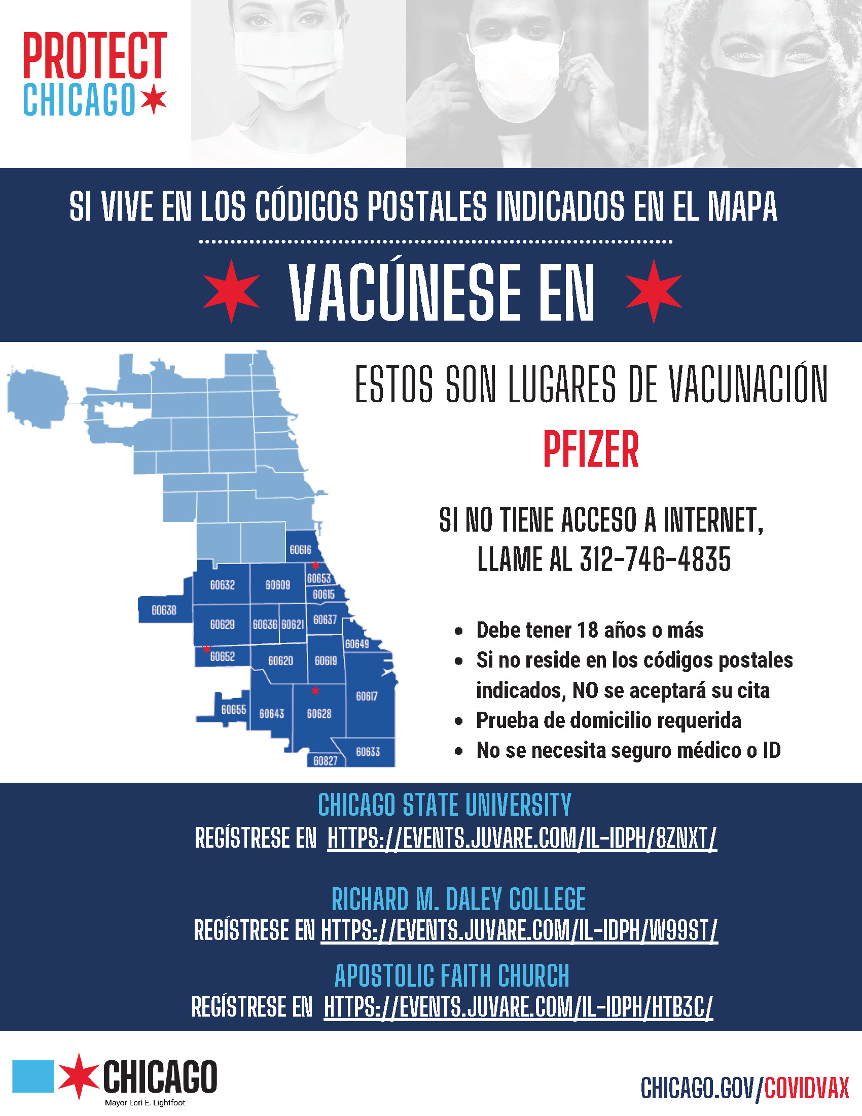 Oportunidades de vacunación contra el COVID-19 en Chicago