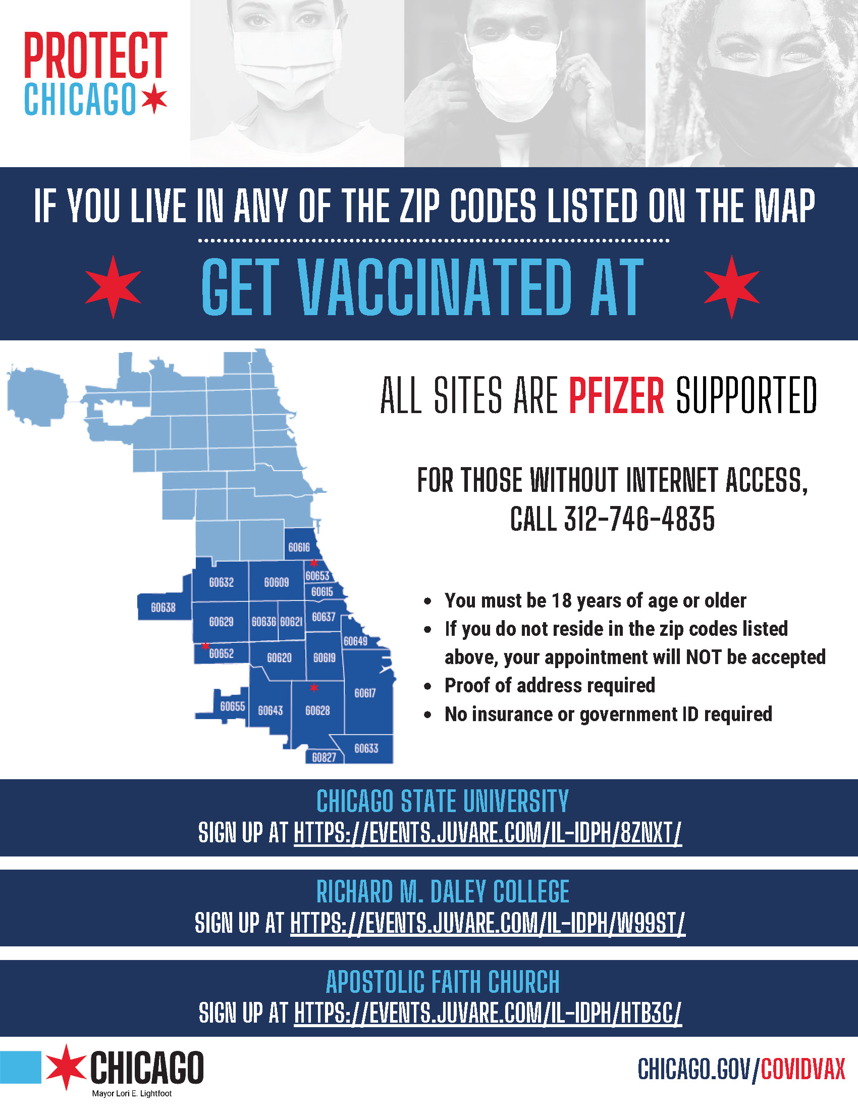 Vaccination sites in the City of Chicago