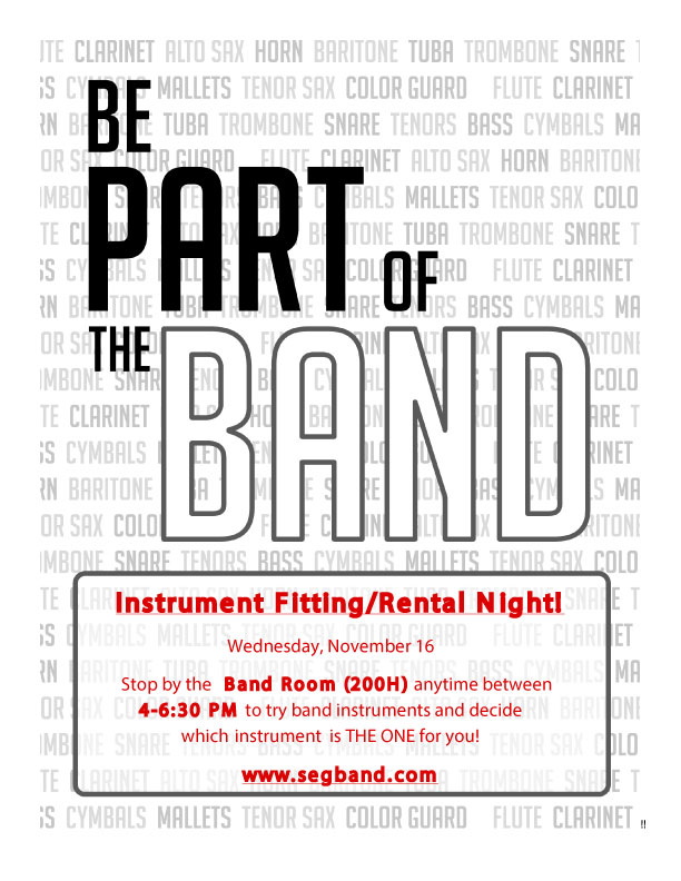 Band Instrument Fitting Night 11/16