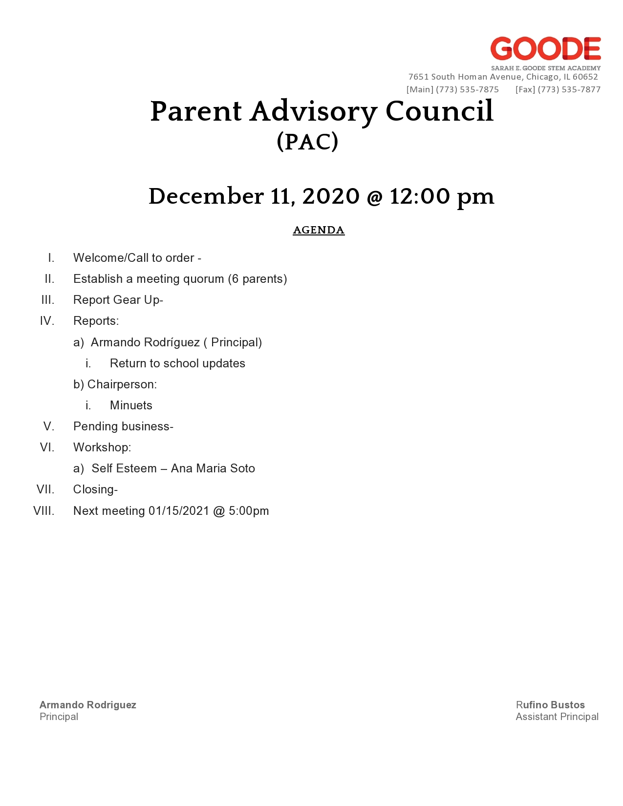 Pac Agenda December 11th 2020
