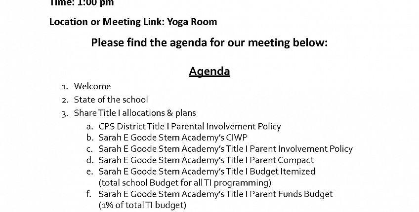 Annual Title I Informational Meeting