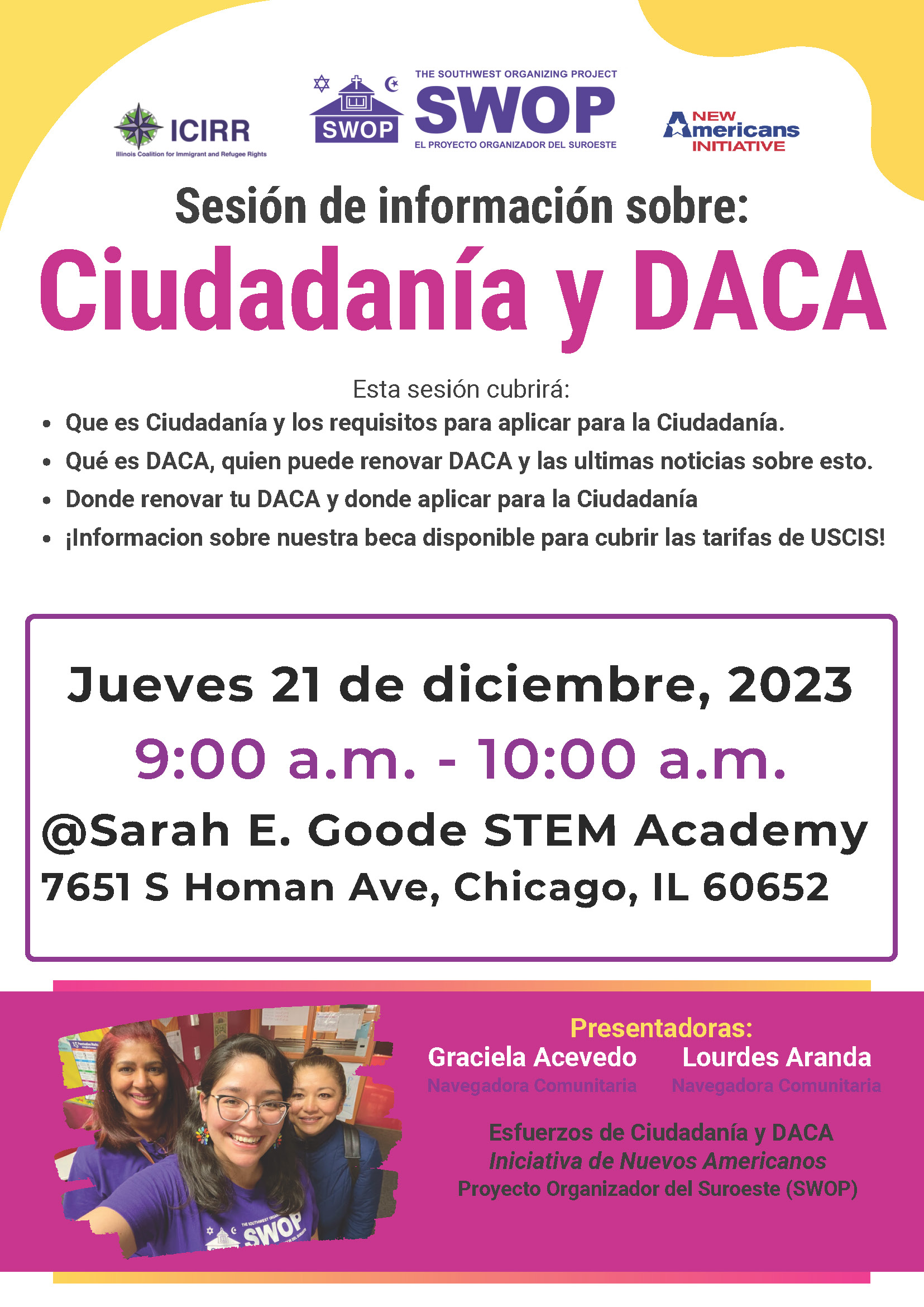 BAC Sesión de información sobre: Ciudadanía y DACA
