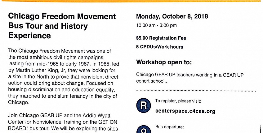 Chicago Freedom Bus Tour and History Experience Workshop for Teachers!