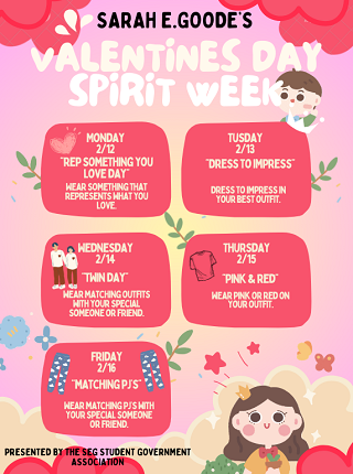 SEG Student Government Association Valentines Day Spirit Week