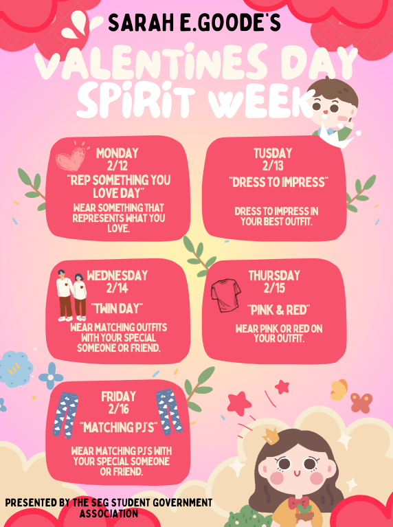 SEG Student Government Association Valentines Day Spirit Week